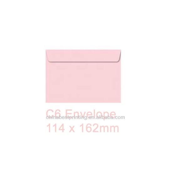 Custom Printed Biodegradable Paper Pink C6 C4 Envelope Printing with Logo