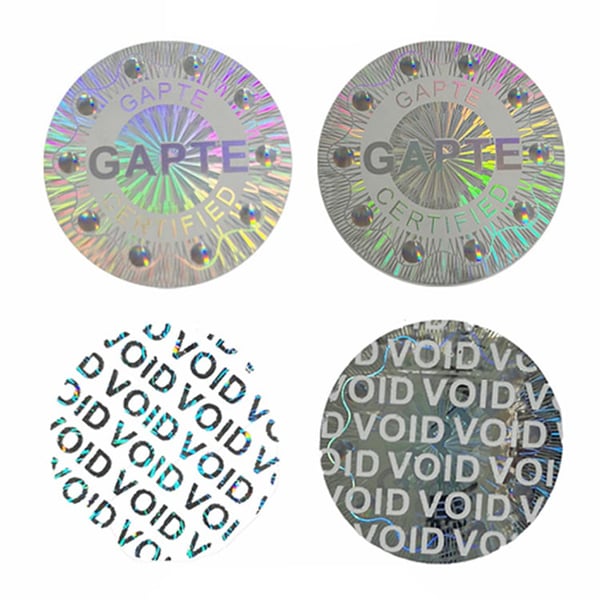 Gold or Silver Material Hologram Sticker Paper Anti-Counterfeit Hologram Sticker Paper Custom Label Printing