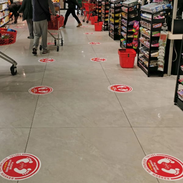 Custom Sticker Food Label Security Printing Floor Sticker Label for Social Distance