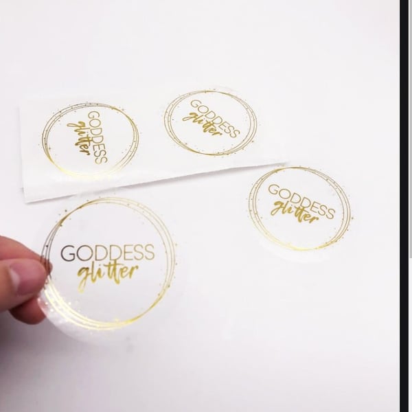 2020 New Arrival 24k Gold Plating Mobile Phone Sticker Gold Foil PVC Sticker Thank You Handmade Label