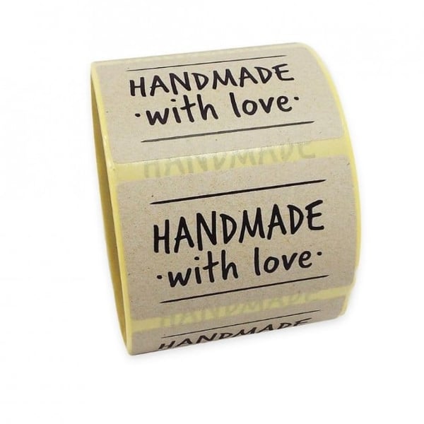 Handmade Sticker Self Adhesive Fabric Sticker Label for Holiday Gift Box, Wrapping Paper, Gift Bag