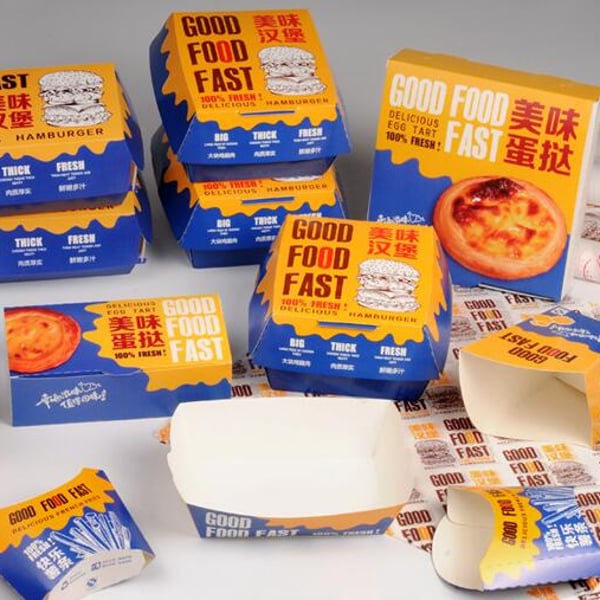 25*15*10cm Custom Logo White Color Burger Food Package Box