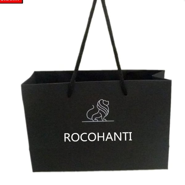 Black Color Promotional Luxury Reusable Customized Design Ribbon Handle Shopping Bag