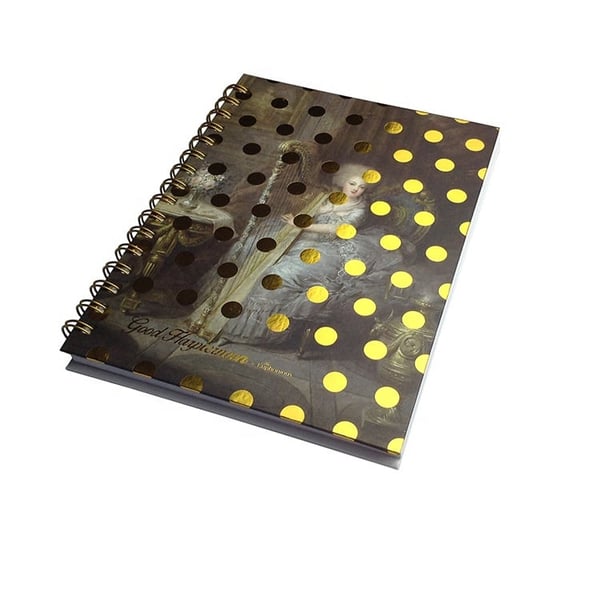 No Moq! A5 A4 Hot Stamping Gold Foil Cover Perfect Binding Y-O Notebook Printing