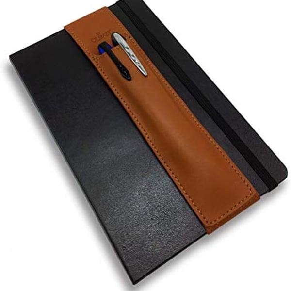 2020 New Arrivals PU Hardcover +foam+sewing Advertising 4c Notebook Label Notebook with Pen Inside