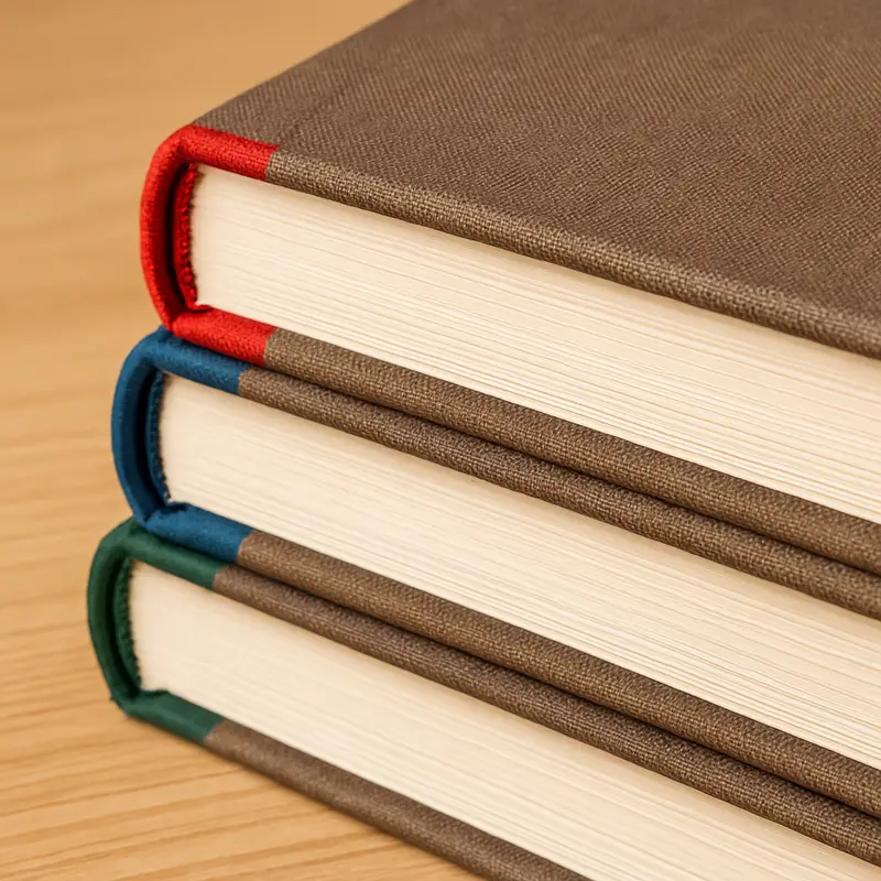 hardcover book with a cloth cover