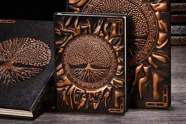 Hardcover book embossing finish options