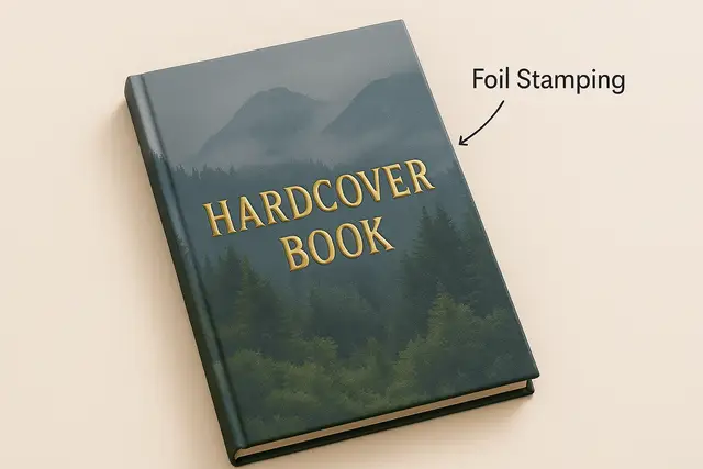 Hardcover book foil stamping finish options
