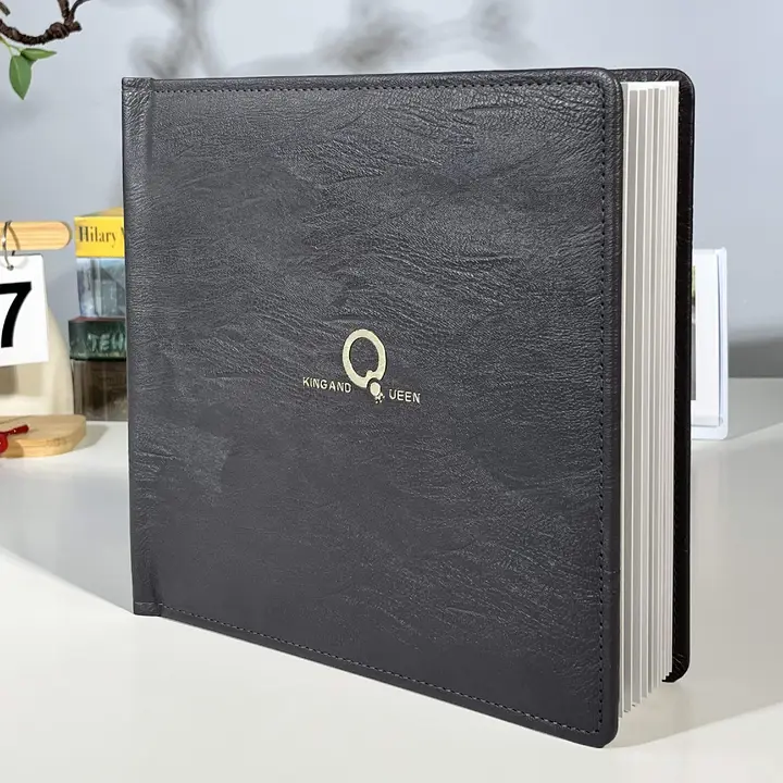 coffee table book with a faux leather cover