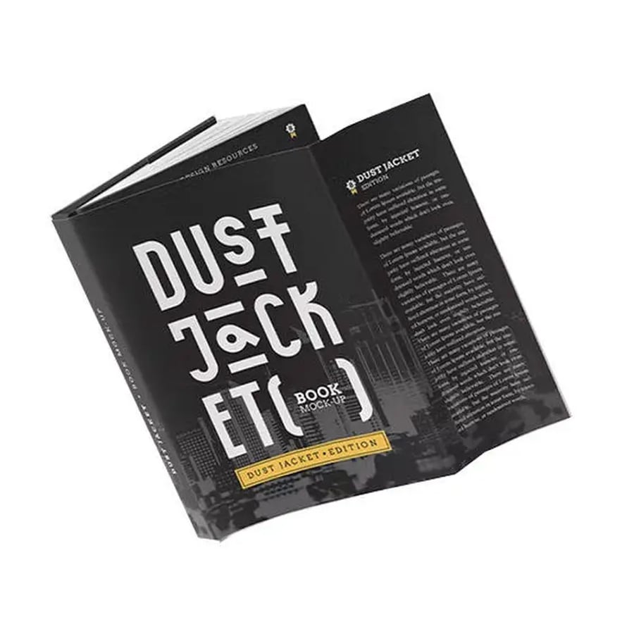 Coffee table book with dust jacket and bold typography