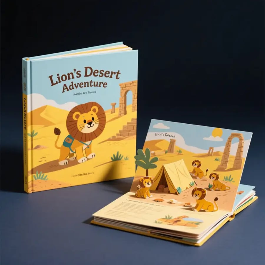 Lion’s Desert Adventure – Pop up Hardcover Children’s Book