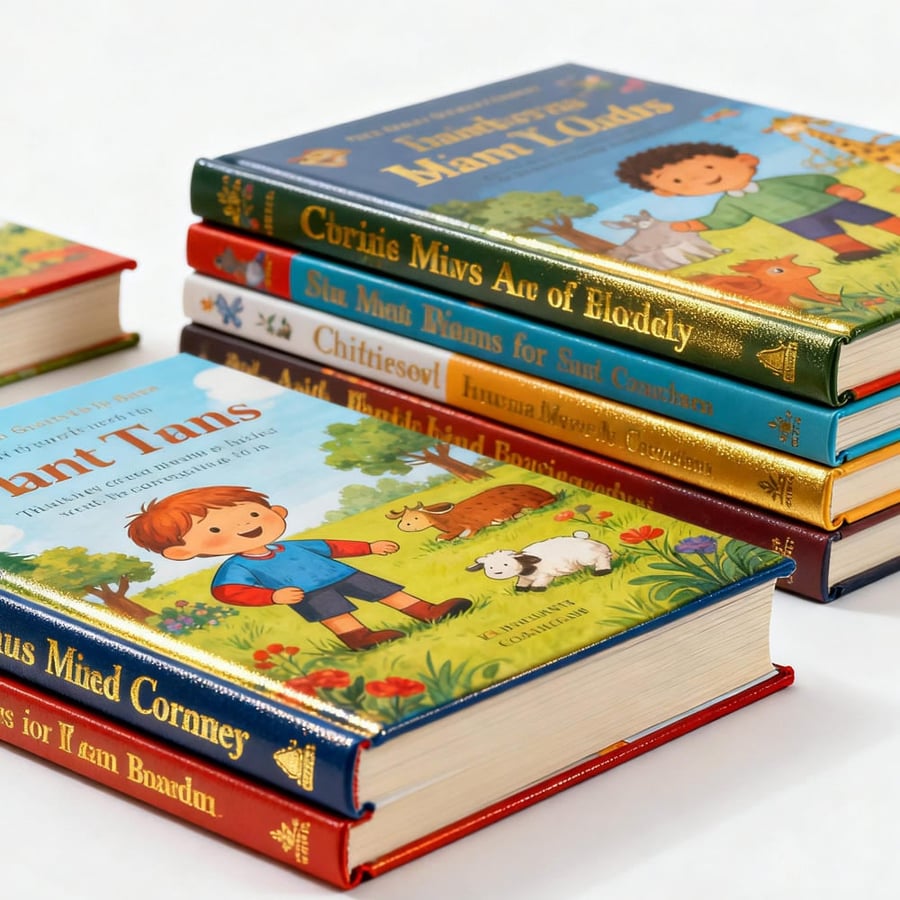 Children’s hardcover books with foil stamping and vivid color printing