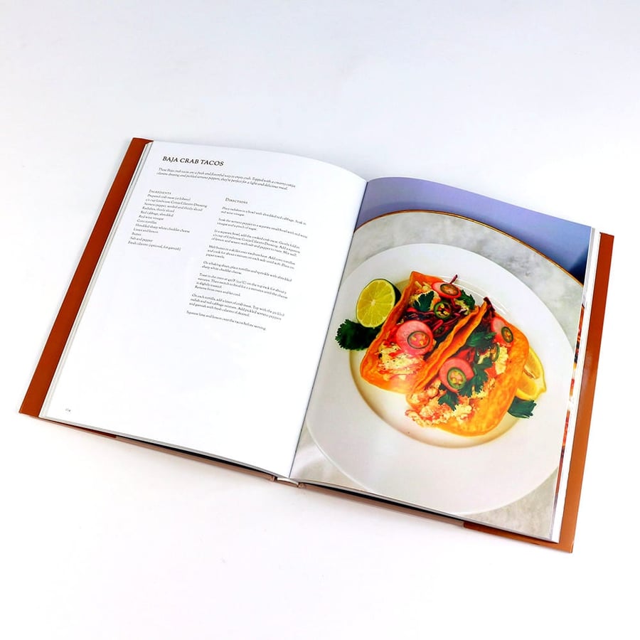 Lay flat hardcover with matte finish for chef collections