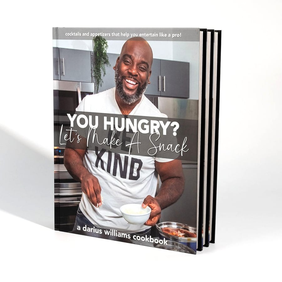 Modern cookbook with glossy finish and portrait photo