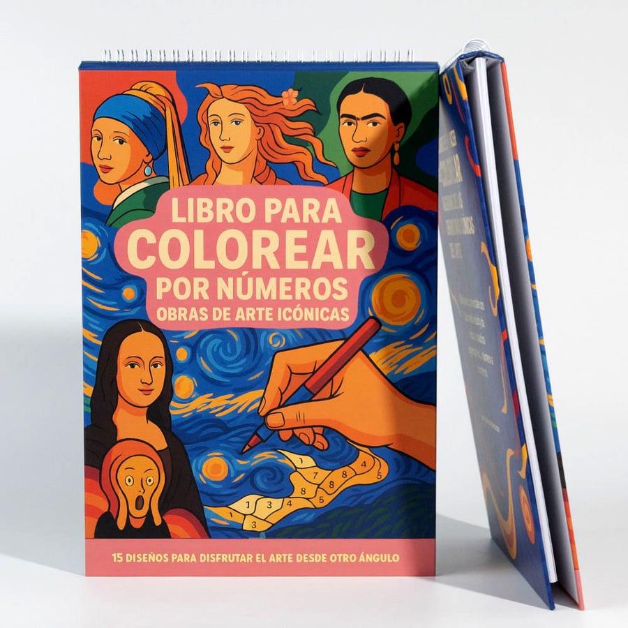 Art inspired coloring book with classic masterpiece prints