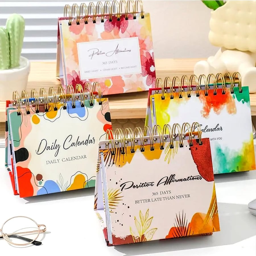Colorful desk calendar printed on thick matte paper