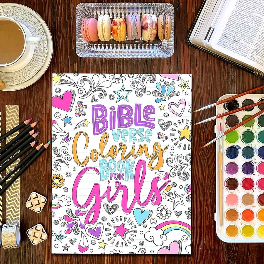 Faith based coloring book for girls with smooth bright pages