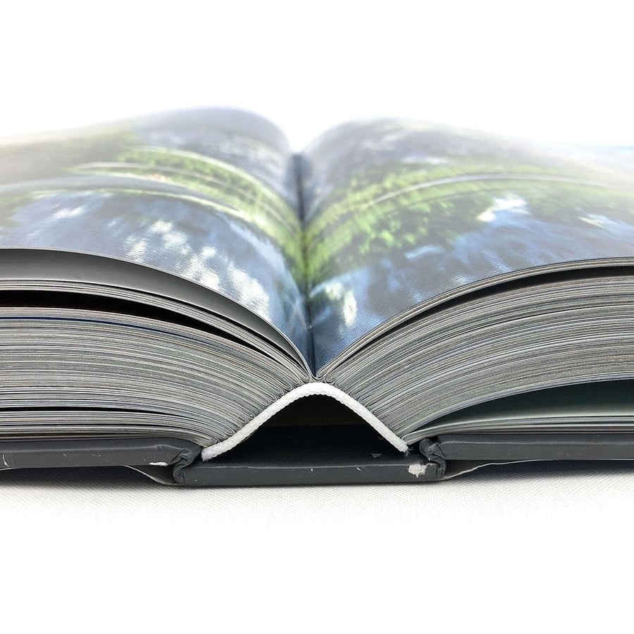 Layflat photography book with seamless panoramic pages