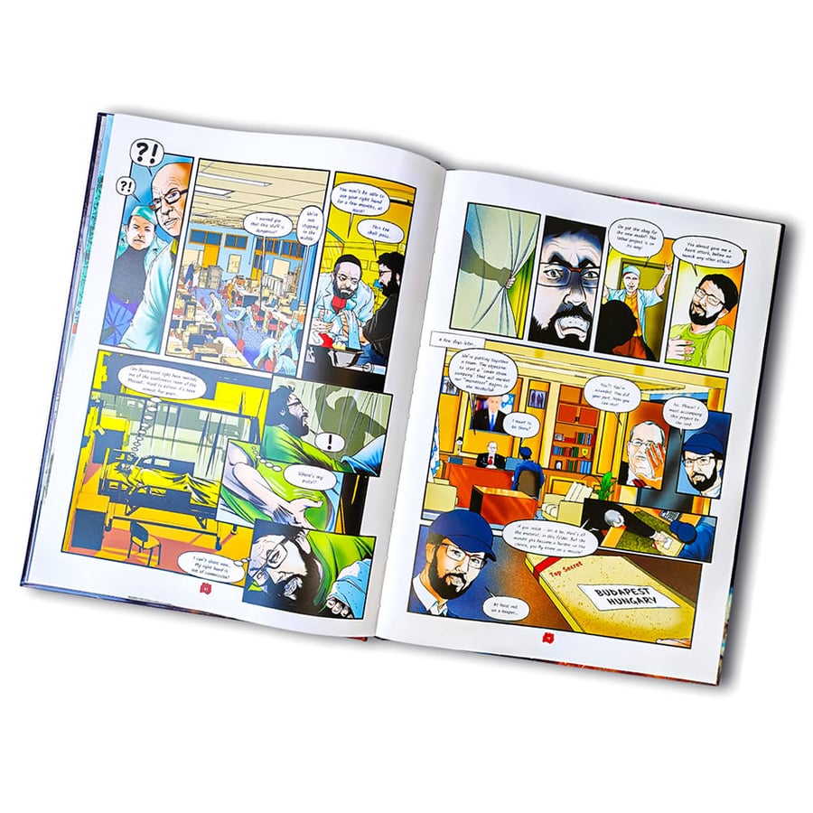 Saddle stitched graphic novel with bright, high resolution artwork