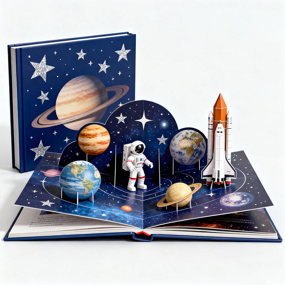 Pop-up book with 3D paper structures