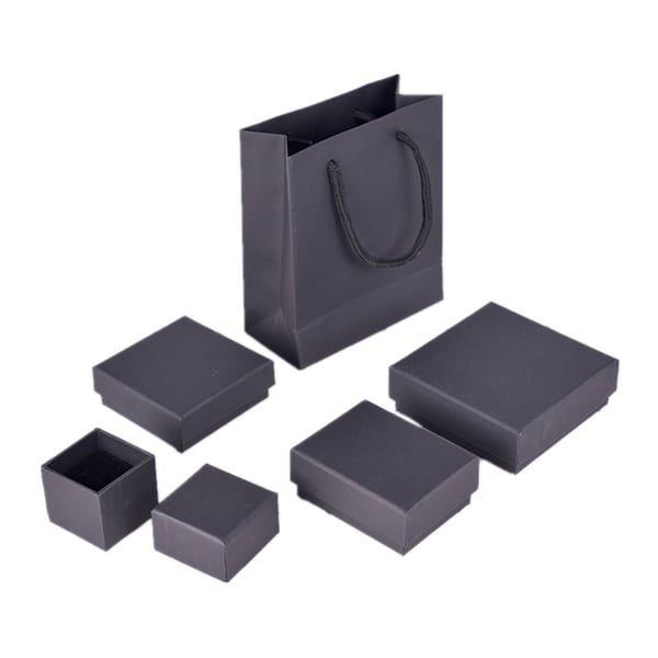 Black High-End Jewelry Packaging Box Pearl Paper World Cover Jewelry Box Ring Bracelet Watch Gift Custom Velvet Necklace Box