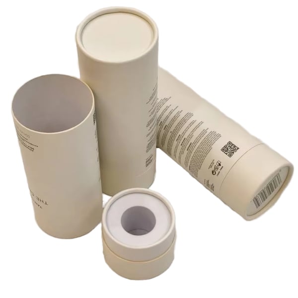 Custom 10ml 20ml 30ml 50ml 100ml Kraft Cardboard Cosmetic Packaging Recycled White Brown Black Paper Tube Sponge for Bottle