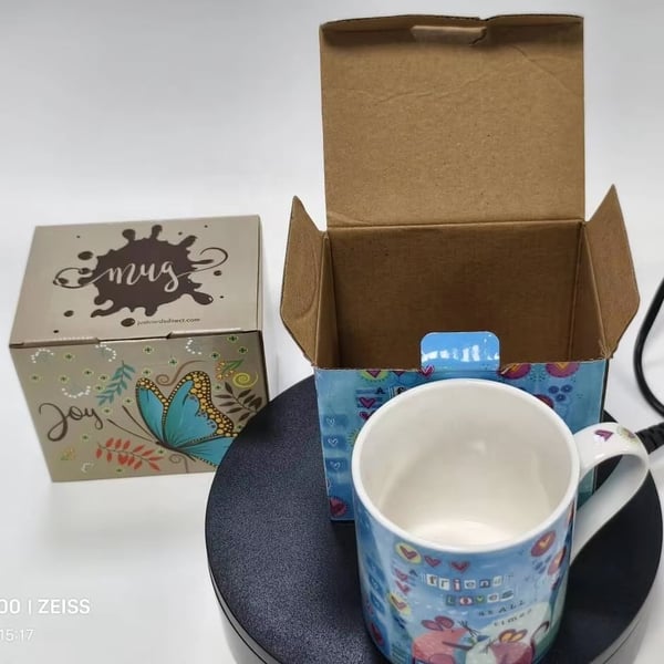 Custom Corrugated Board Gift Packaging Boxes for 15oz 11oz Ceramic/Glass Cups Mugs Embossed 15oz 11oz Mug Box for Face Cream