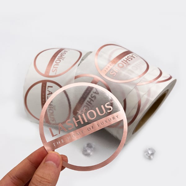 Customized Printing Waterproof Self Adhesive Label Sticker Hot Stamping Clear Gold Foil Stickers Transparent Logo Sticker