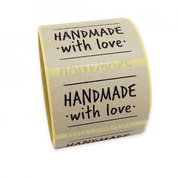 Handmade Sticker Self Adhesive Fabric Sticker Label for Holiday Gift Box, Wrapping Paper, Gift Bag