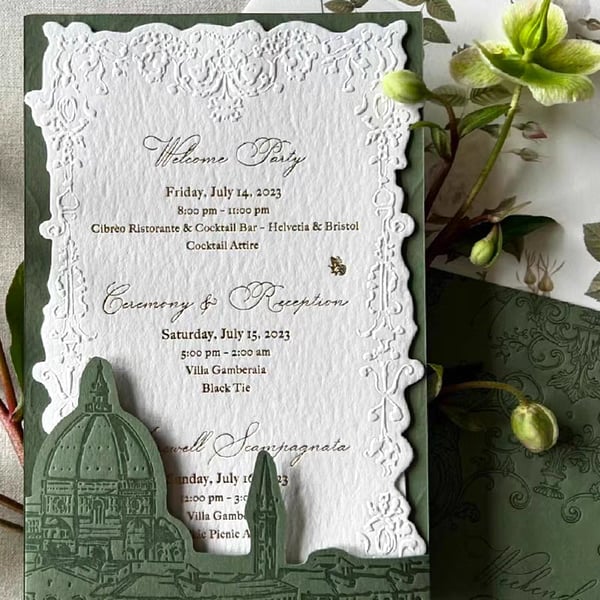 High Quality Custom Debossed Gold Foil Wedding Card Printing on Kraft Paper Offset Paper Cotton Paper Coated Cardboard