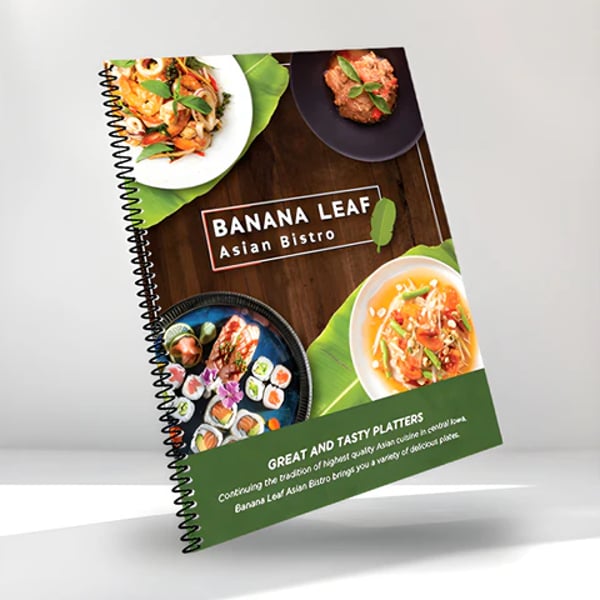 Menu Book Printing Art Paper Perfect Binding Coil Bound Menu