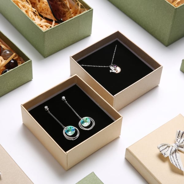 Saudi Arabia Best-Selling Custom Size Paper Cardboard Jewelry Packing Box Gold Foil Glossy Lamination UV Coating Boxes